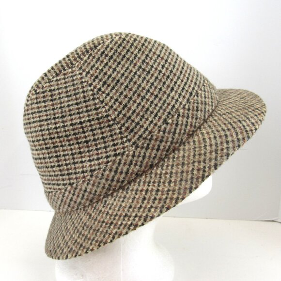 YoungAn Fashion Men's Green Tweed 3 Panel Fedora Size L 7 1/4-7 3/8 Made  Korea - Picture 2 of 9